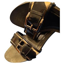 Sabot Burberry in legno nero verniciato Nero