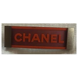 Chanel-Accesorio para el cabello con pasador con logo CC de CHANEL-Plata,Naranja