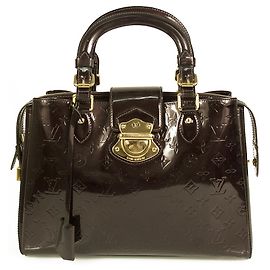 Bolsa Louis Vuitton Amarante Monogram Vernis couro envernizado Melrose Avenue Roxo escuro