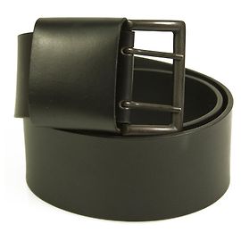 Rundholz Rundholtz Cinturón de mujer en piel negro con hebilla rectangular talla M Negro