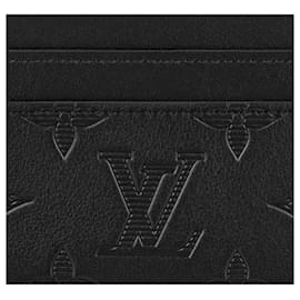 Louis Vuitton-Tarjetero LV forrado piel-Negro