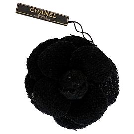 Chanel Kamelienbrosche Schwarz