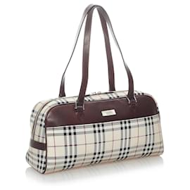 Burberry-Burberry Brown House Check Canvas Shoulder Bag-Brown,Multiple colors,Beige