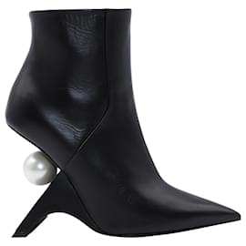 Nicholas Kirkwood-Nicholas Kirkwood Jazzelle 105 Ankle Boots in Black Calf Leather-Black