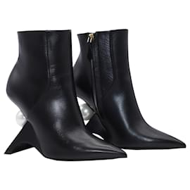 Nicholas Kirkwood-Nicholas Kirkwood Jazzelle 105 Ankle Boots in Black Calf Leather-Black