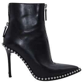 Alexander Wang Eri Studded Ankle Boots in Black Leather Black