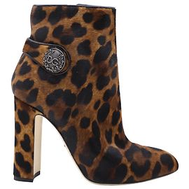 Botas Vally Dolce & Gabbana em couro de bezerro com estampa animal Outro