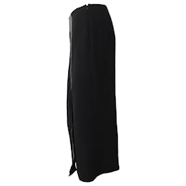 Sandro-Sandro Paris Pleated Midi Skirt in Black Polyester-Black
