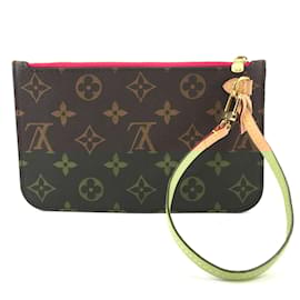 Louis Vuitton-Lona Monograma Louis Vuitton Neverfull Pochette PM-Marrom
