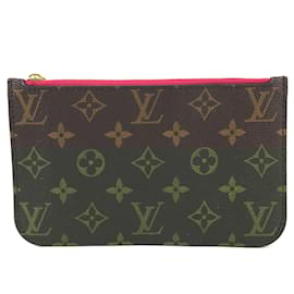 Louis Vuitton-Lona Monograma Louis Vuitton Neverfull Pochette PM-Marrom