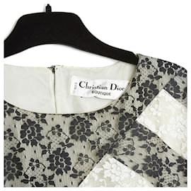 Christian Dior-BLACK WHITE LACE STRIPES EN42/44-Black