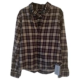 Balenciaga-camisa xadrez preta e branca-Preto,Branco,Multicor