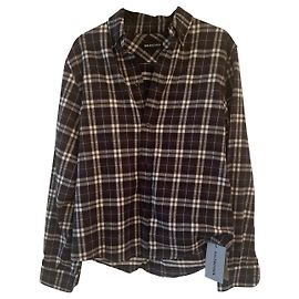Balenciaga Camicia in flanella a quadri bianca e nera Nero Bianco Multicolore
