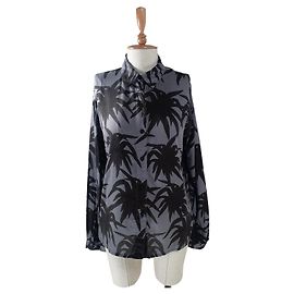 Ganni Top Shirt Grau Viscose Grau