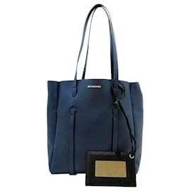 Balenciaga-Balenciaga Blue XS Everyday Leather Tote Bag-Blue,Navy blue
