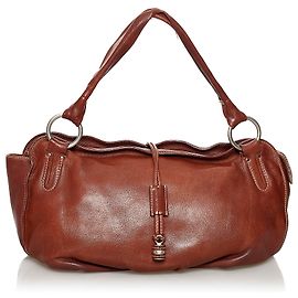 Céline Bolsa de ombro em couro amargo celine marrom Marrom