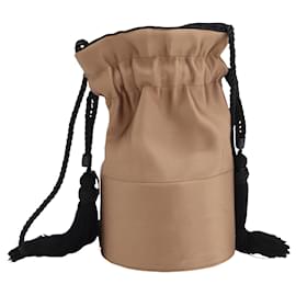 Autre Marque-Bucket Bag für die Jagdsaison aus bronzefarbenem Satin-Metallisch,Bronze
