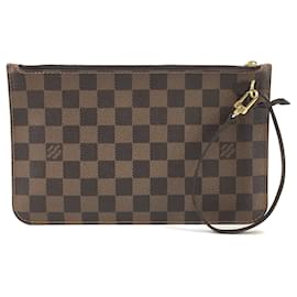 Louis Vuitton-Louis Vuitton Neverfull Pochette Damier Ébène Canvas-Marrom