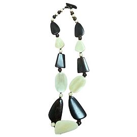 Autre Marque Collana lunga in perline di legno Marrone Crema