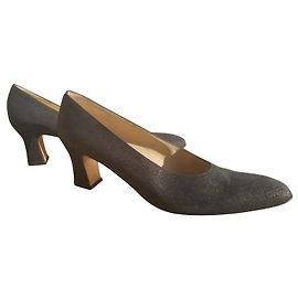 Salvatore Ferragamo Black Cloth Heels 7 cm Black