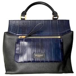 Vionnet-Handtasche mit abnehmbarer Tasche und Schulterriemen-Schwarz,Marineblau