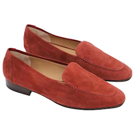 The row-The Row Adam Loafer in Dark Vermillion Suede -Red