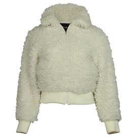 Maje Blanche Faux Fur Jacket in White Polyester White