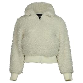Maje-Maje Blanche Faux Fur Jacket in White Polyester-White