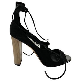 Jimmy Choo Vernie 100 Sandals in Black Suede Black