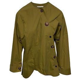 Camisa asimétrica Rejina Pyo Renee de algodón caqui Verde Caqui