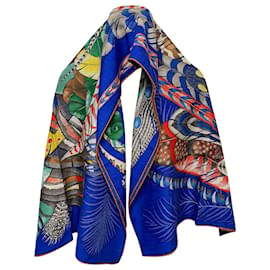 Hermès-Hermes Plumes en Fete Scialle in Cashmere Multicolor-Multicolore