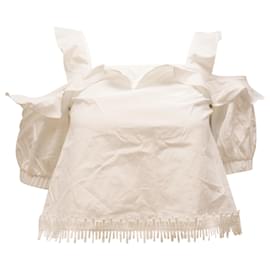 Nicholas Kirkwood Nicholas Cold Shoulder Top em algodão branco Branco