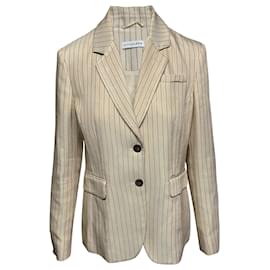 Altuzarra-Altuzarra Striped Jacket in Cream Viscose-White,Cream