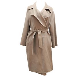 Agnona Belted Trench Coat in Beige Cashmere Beige