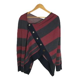 Vivienne Westwood HOMBRE Cárdigan de algodón deformado / 44 / Algodón / Rojo Roja