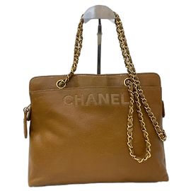 Chanel Bolsa de couro vintage Marrom
