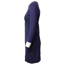 Joseph-Vestido Joseph Sheath em Viscose Azul Marinho-Azul,Azul marinho