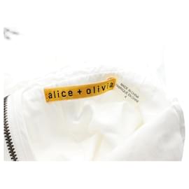 Alice + Olivia-Alice + Olivia Mini Vestido de Renda em Algodão Branco-Branco