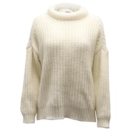Ba&Sh Emma Pullover aus elfenbeinweißer Wolle Weiß Roh