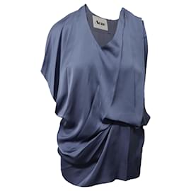 Autre Marque-Acne Studios Robe de Cocktail Drapée en Polyester Bleu-Bleu