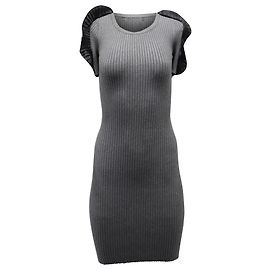 Opening Ceremony Ruffle Sleeve Bodycon Dress in Grey Viscose Grey
