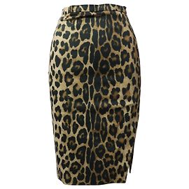 Jupe crayon à imprimé léopard Altuzarra en coton marron Marron