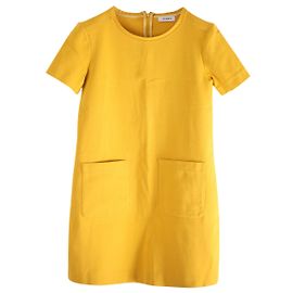 Max & Co Vestido Max&Co Shift em Jersey de Algodão Amarelo Amarelo