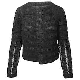 Diane Von Furstenberg-Diane Von Furstenberg Cropped Jacket in Black Cotton-Black