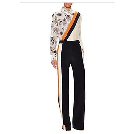 Stella Mc Cartney Pantalones de seda con rayas laterales de Stella McCartney Negro