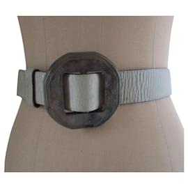 Lanvin-Wide beige leather belt.-Beige