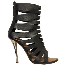 Escarpins cage à découpes Giuseppe Zanotti Noir Argenté