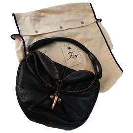 Fay Leather Hobo Bag Black Black
