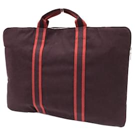 Hermès-[Used] Hermes Fool To Porto Documan Business Bag Cotton Canvas Bordeaux Unisex-Other