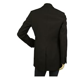 Prada-Prada Femmes Noir Simple Boutonnage Laine Vierge Push Lock Blazer Veste taille 38-Noir